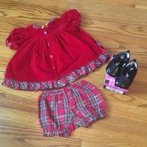 Girl’s Size 9 Months Christmas Outfit & shoes